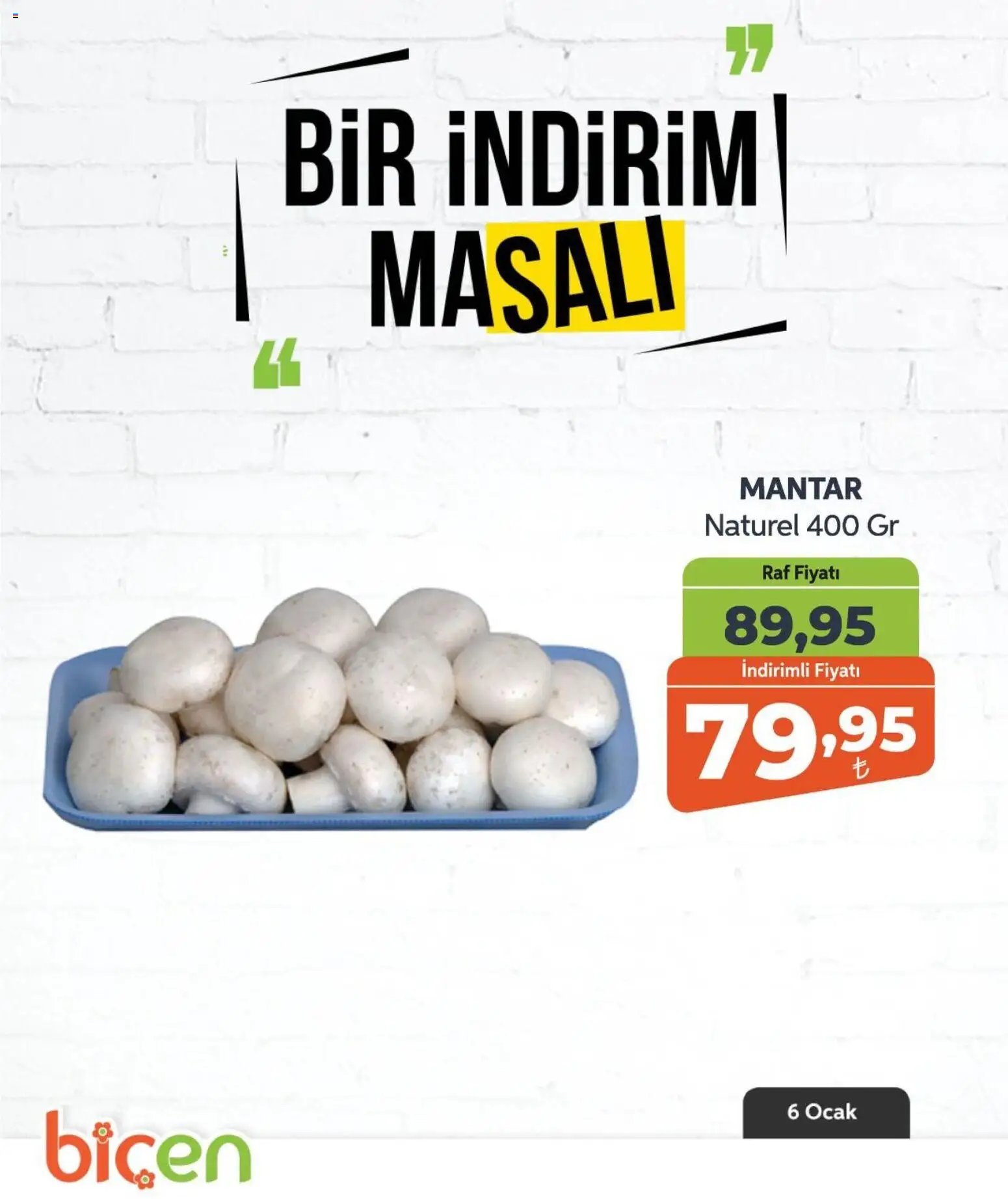 Biçen Market tarihli katalog 06 0101 2026 Bir İndirim MaSalı - sebze