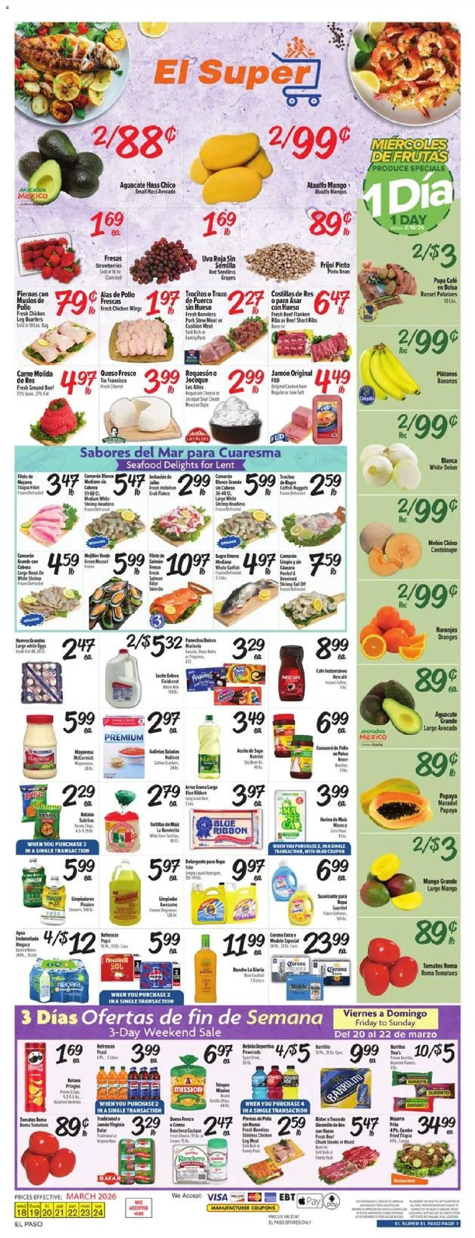 El Super offer from 03/18/2026 El Super Weekly Ad - TX