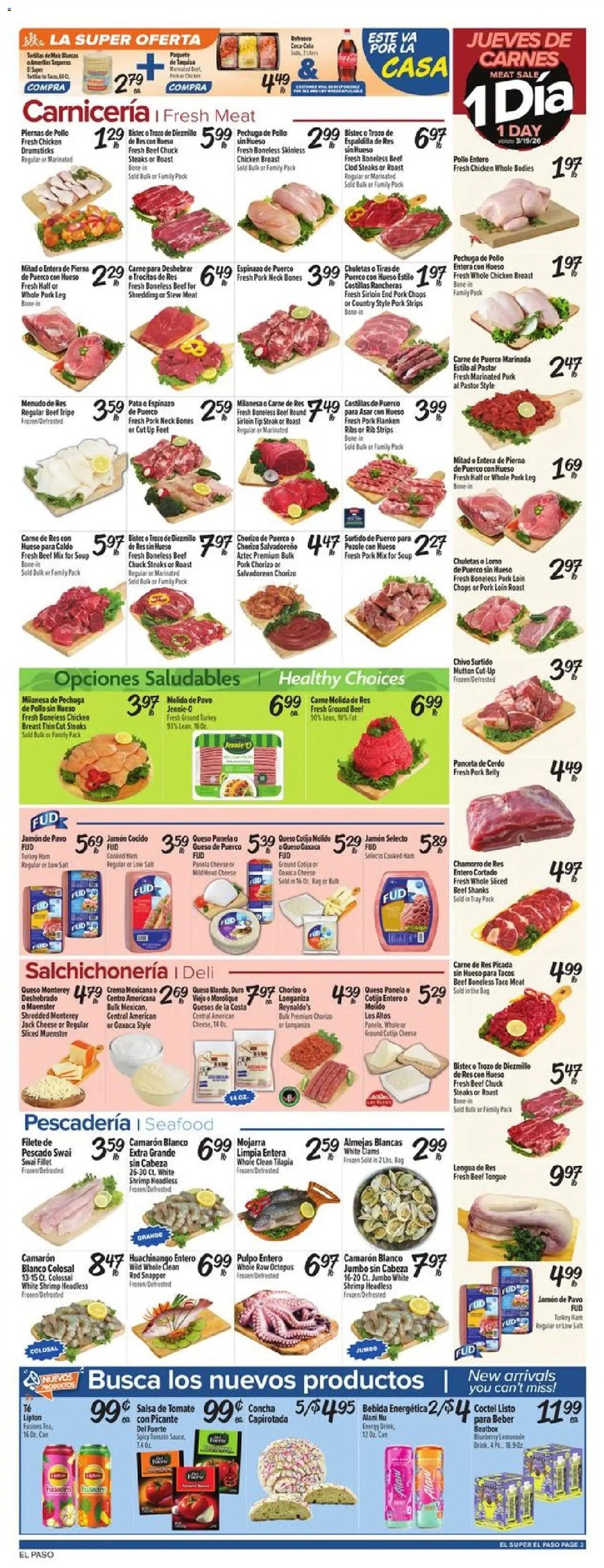 El Super offer from 03/18/2026 El Super Weekly Ad - TX
