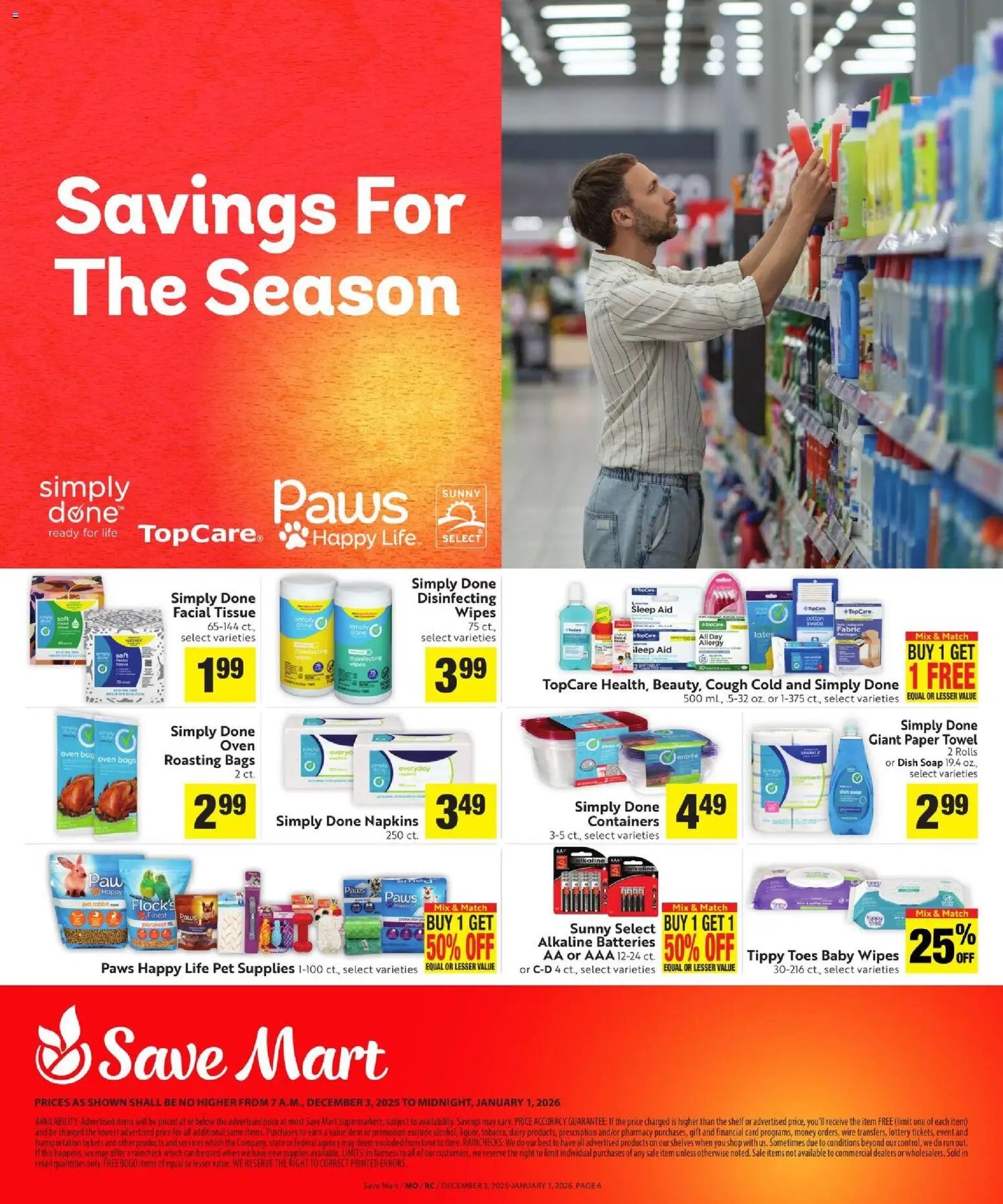 Save Mart offer from 12/03/2025 More Deals Across the Store