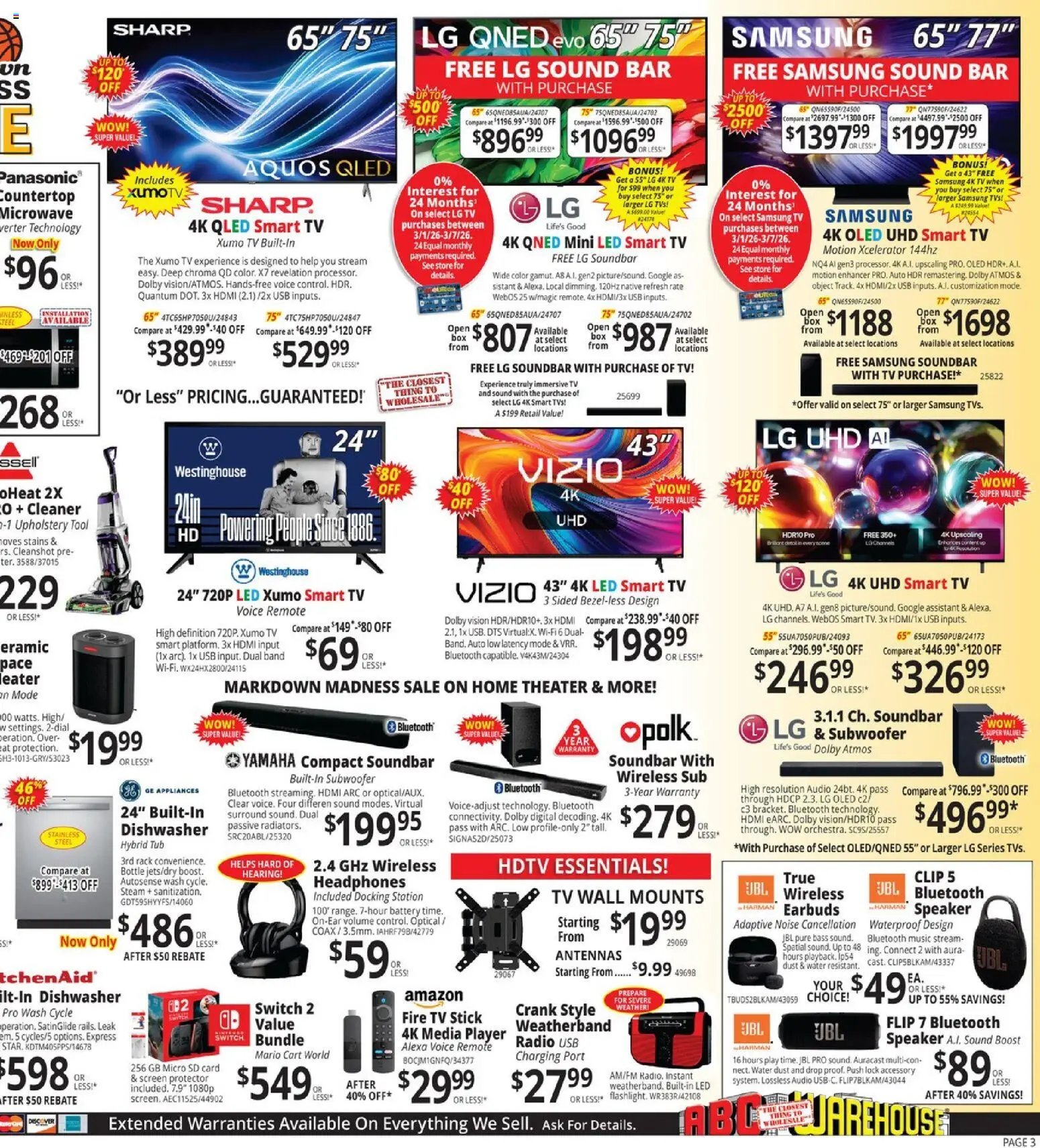 ABC Warehouse offer from 03/01/2026 ABC Warehouse Weekly Ad