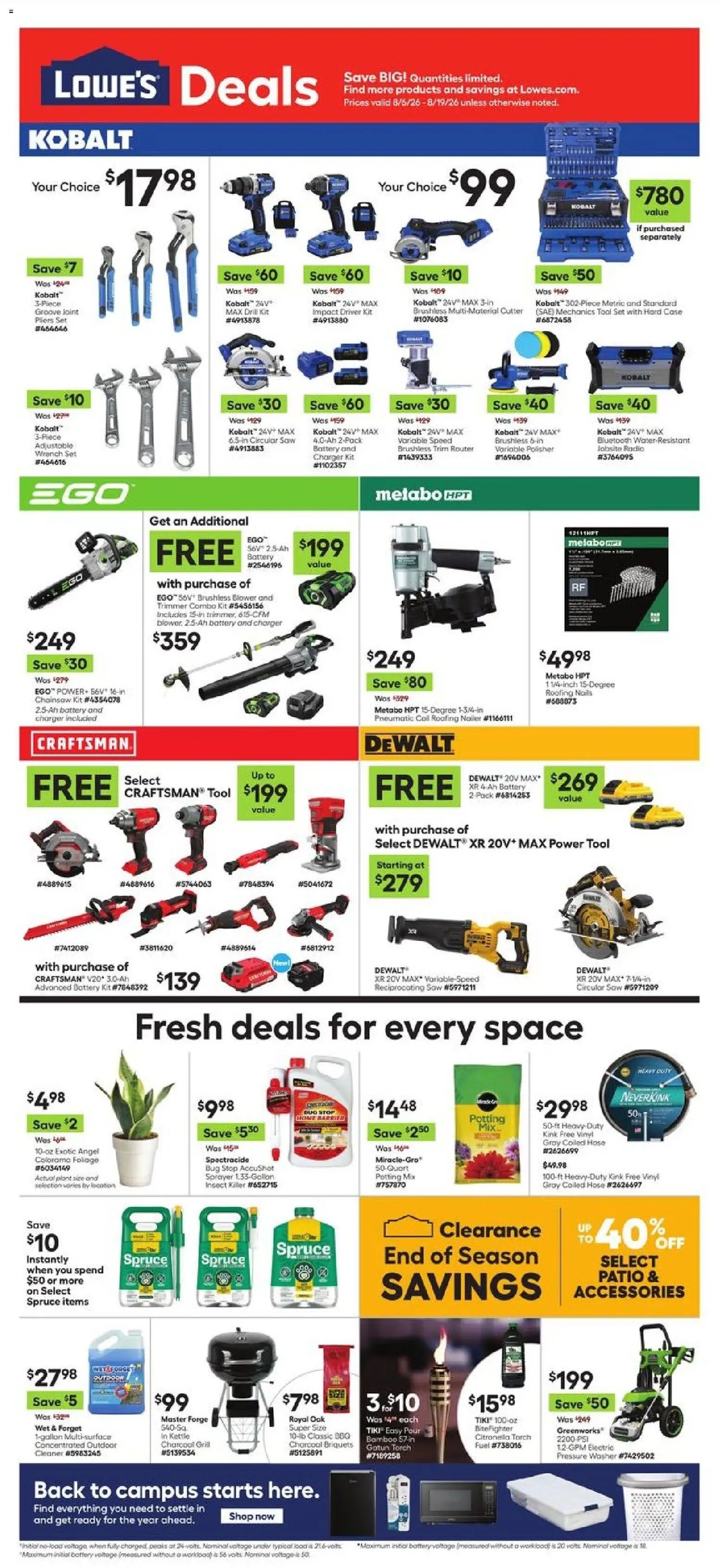 Lowe's offer from 08/06/2026 Lowe's Weekly Ad