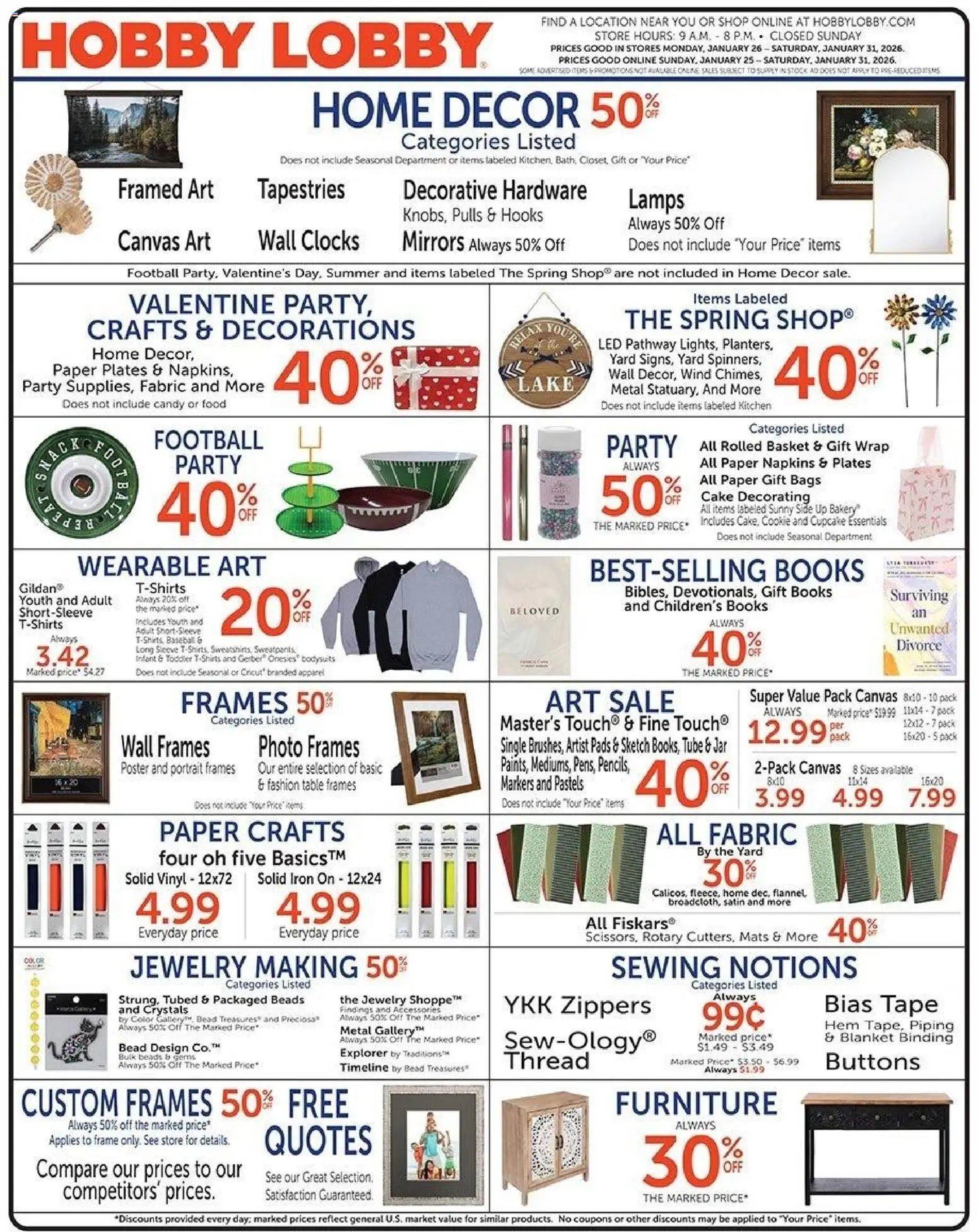 Hobby Lobby offer from 01/25/2026 Weekly Ad