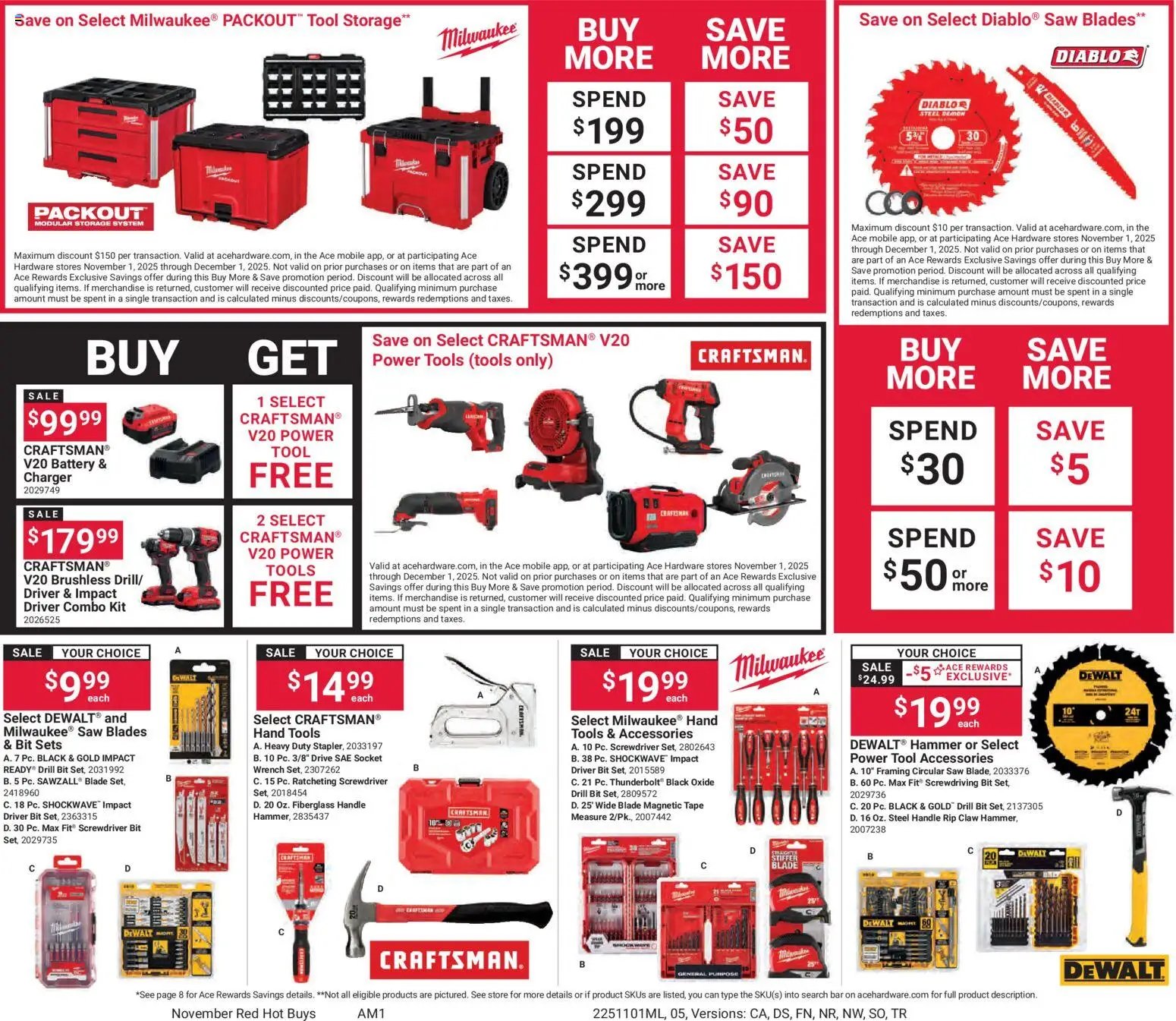 ACE Hardware offer from 11/01/2025 Red Hot Buys