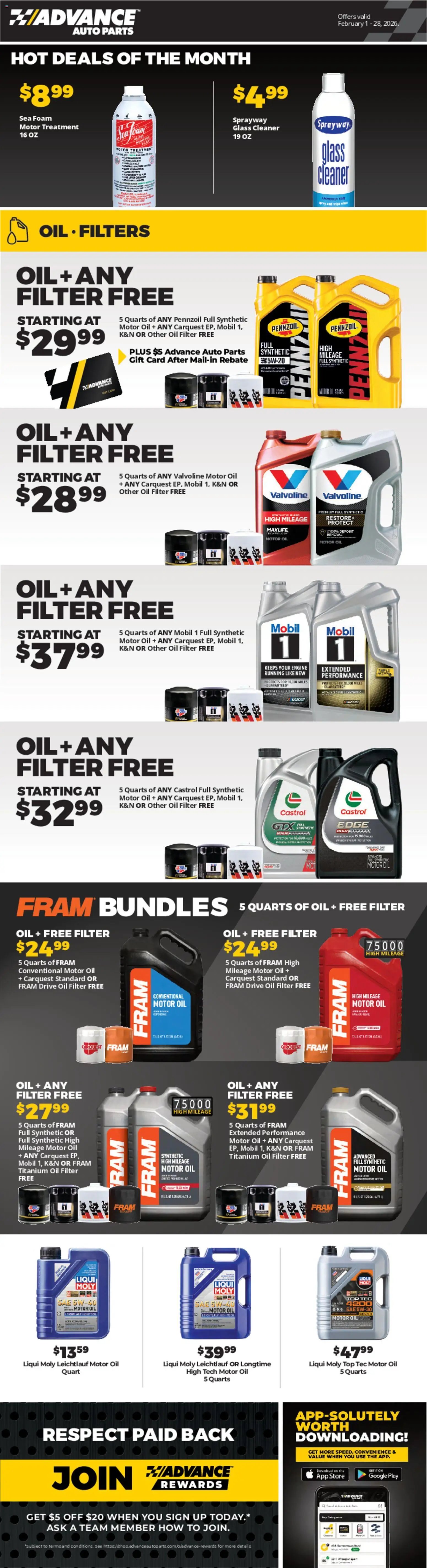 Advance Auto Parts offer from 02/01/2026 Weekly Ad