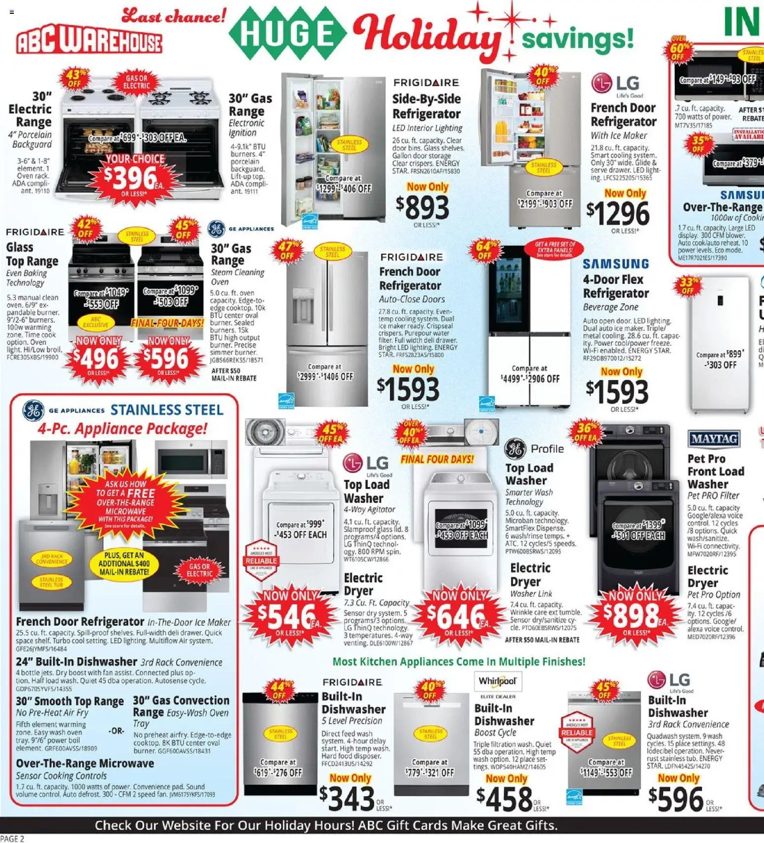 ABC Warehouse offer from 12/21/2025 Weekly Ad