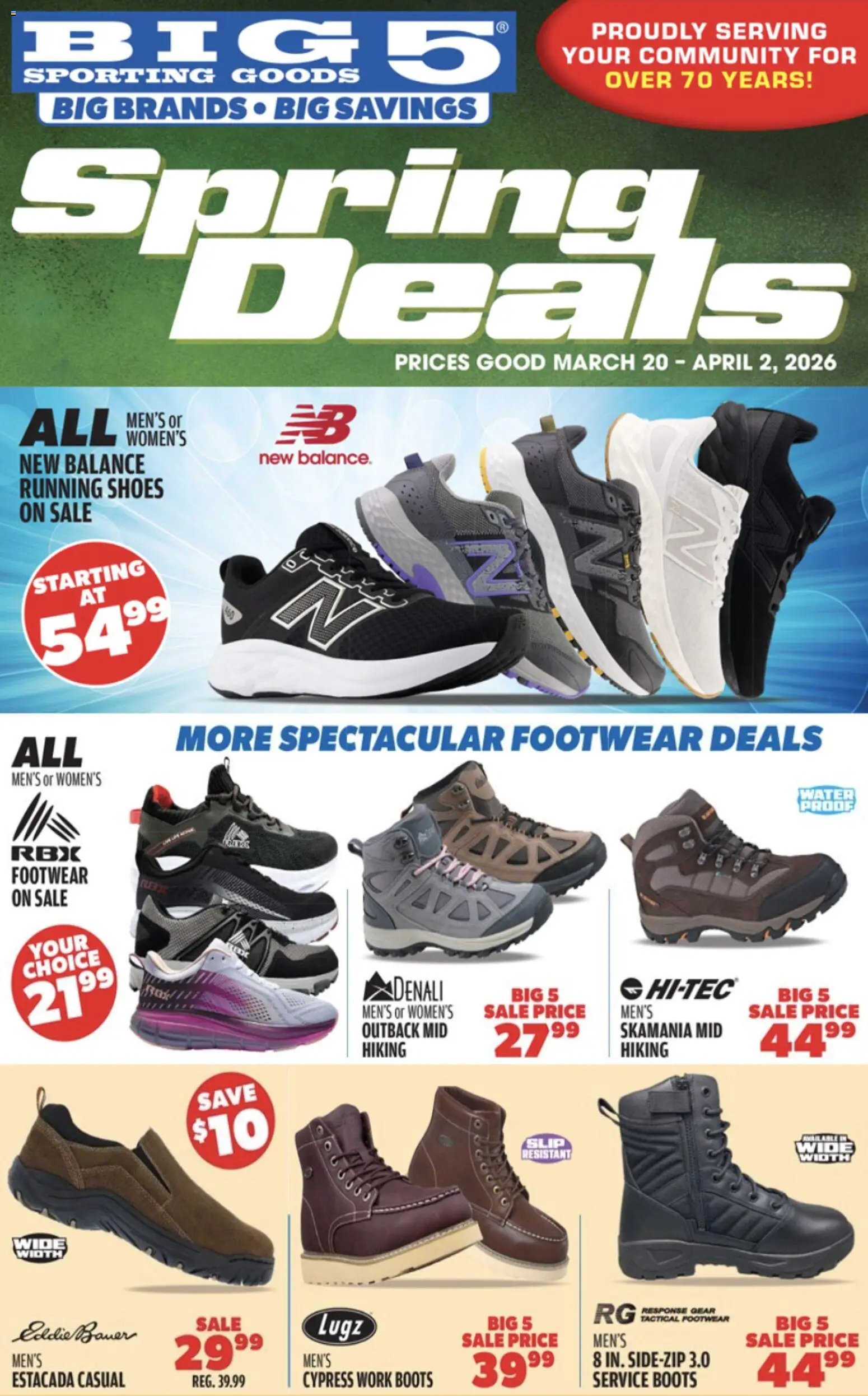 Big 5 Sporting Goods offer from 03/20/2026 Big 5 Sporting Goods Weekly Ad
