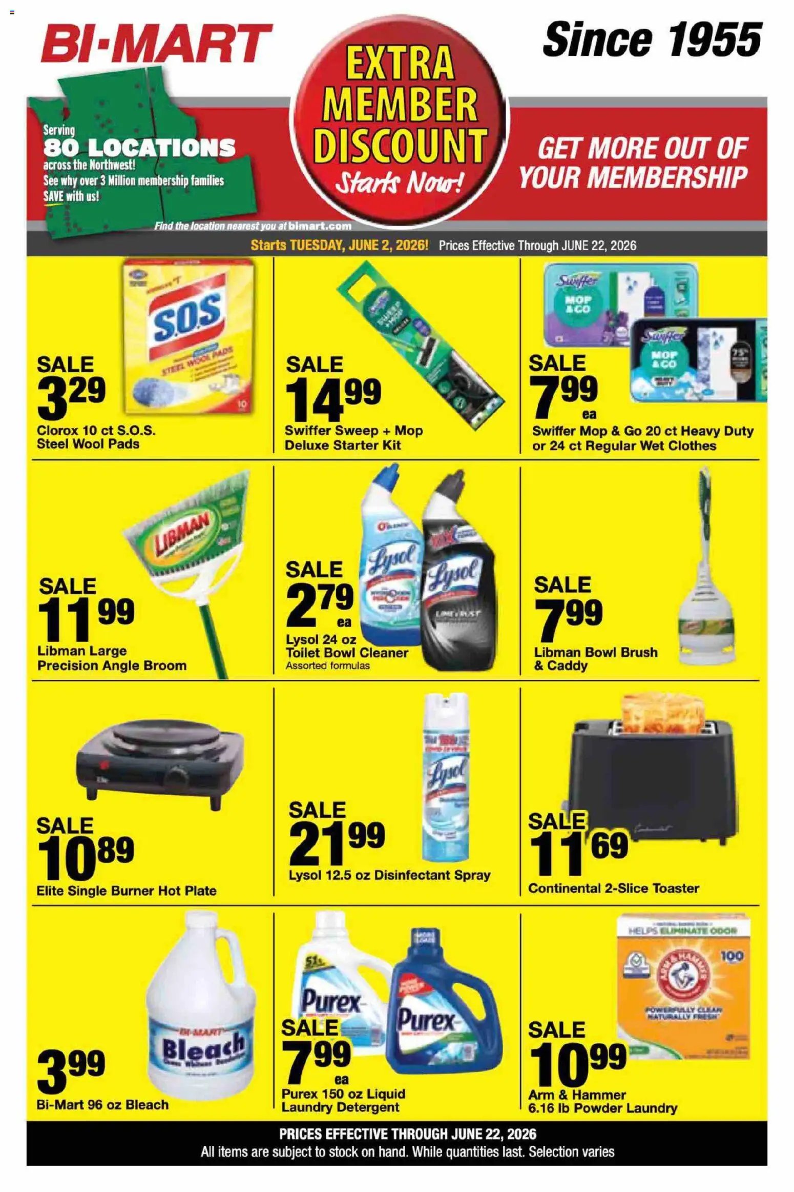 Bi-Mart offer from 06/02/2026 Bi-Mart Extra Member Discount