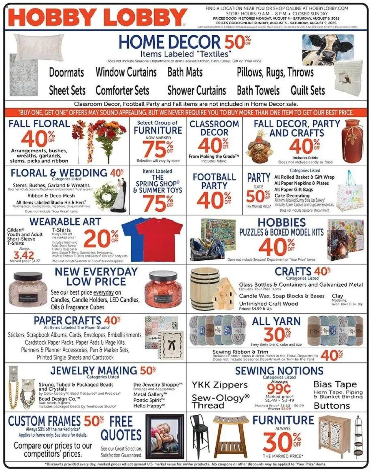 Hobby Lobby offer from 08/03/2025 Weekly Ad (2025-08-03 - 2025-08-09) | 1