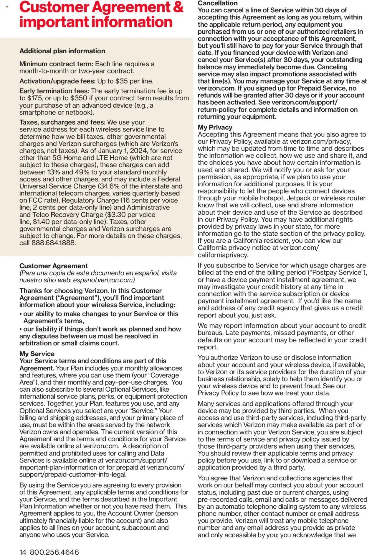 Verizon offer from 11/01/2024 Brochure