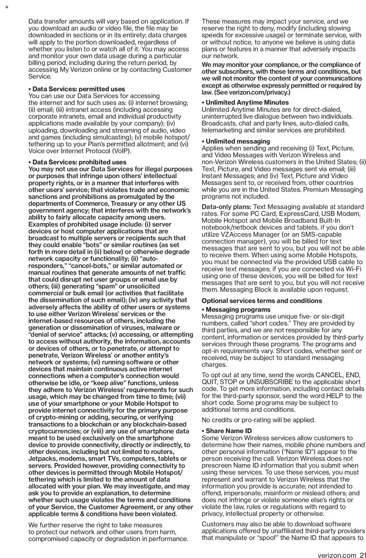 Verizon offer from 11/01/2024 Brochure