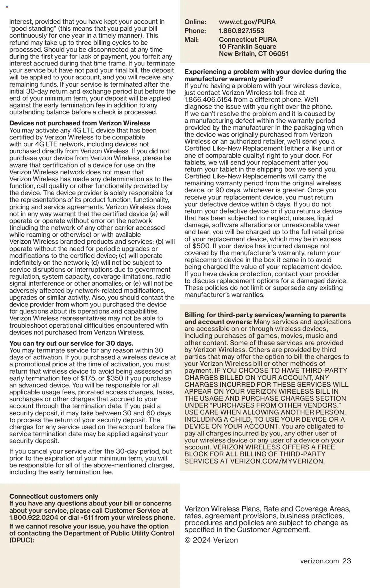 Verizon offer from 11/01/2024 Brochure