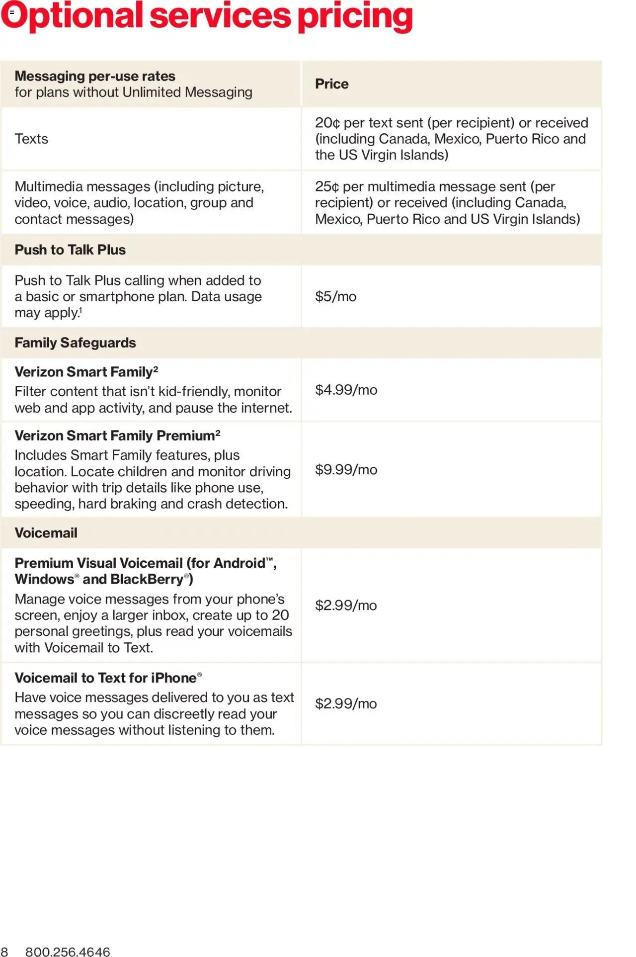 Verizon offer from 11/01/2024 Brochure