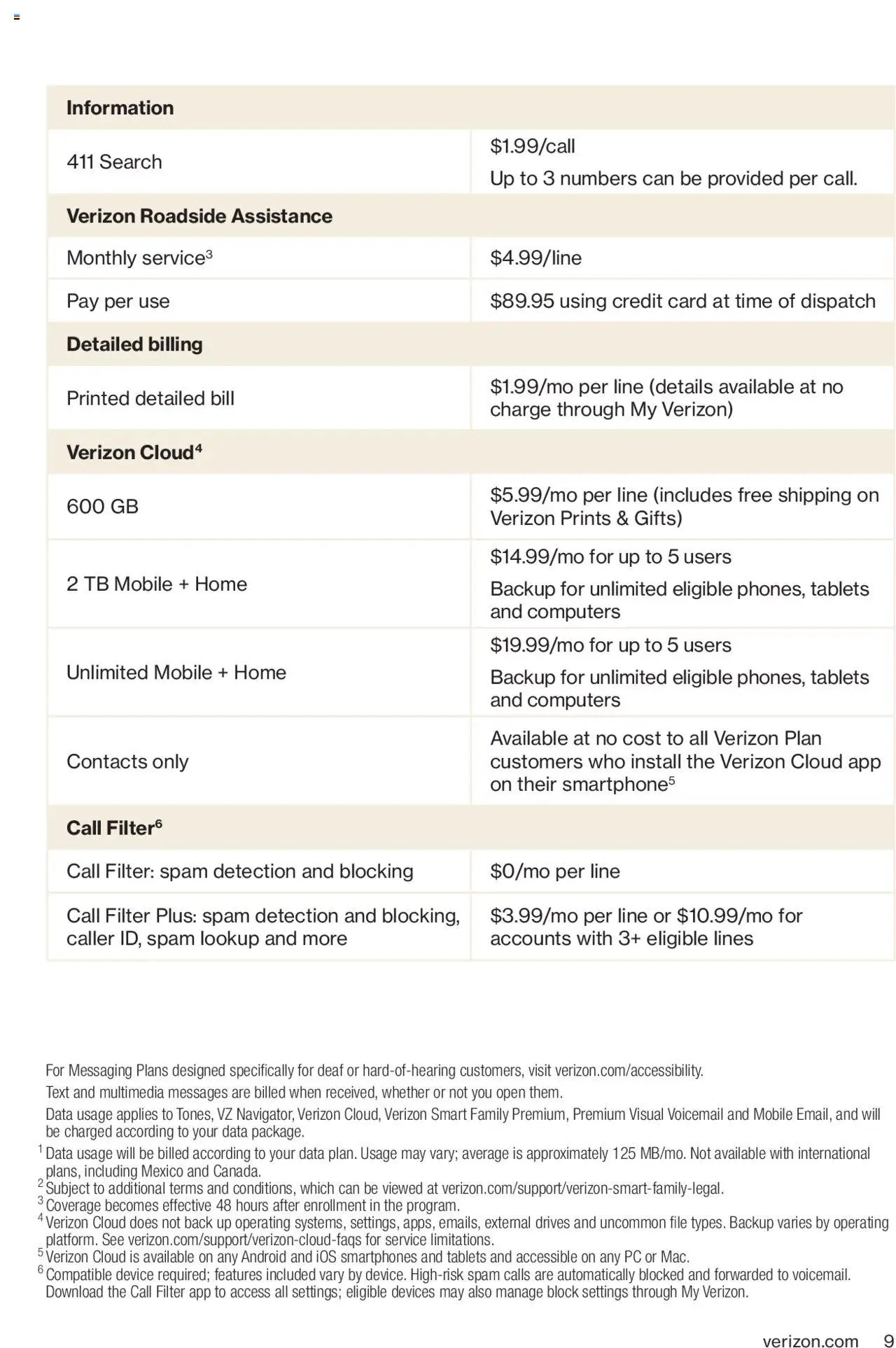 Verizon offer from 11/01/2024 Brochure