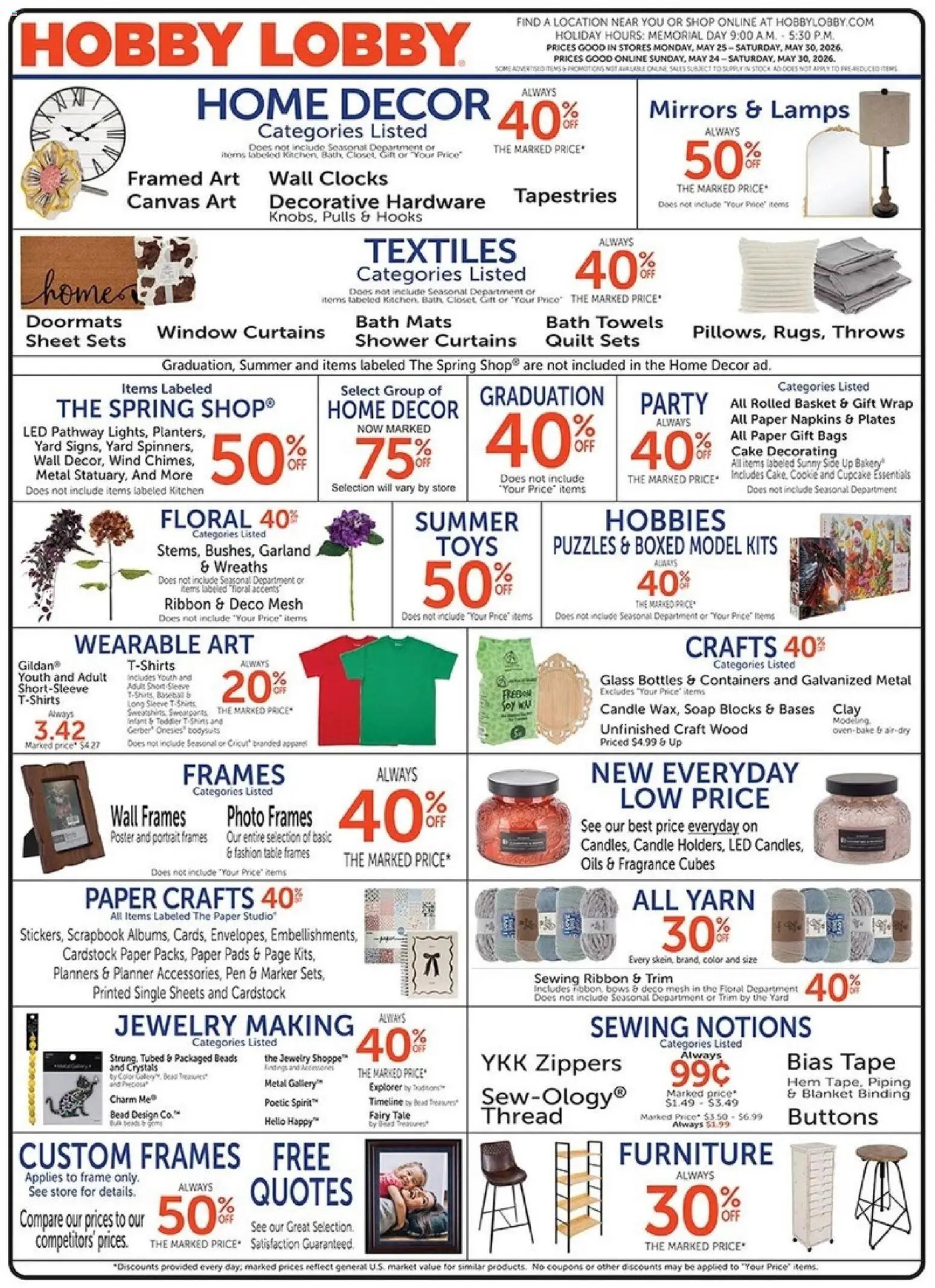 Hobby Lobby offer from 05/24/2026 Hobby Lobby Weekly Ad
