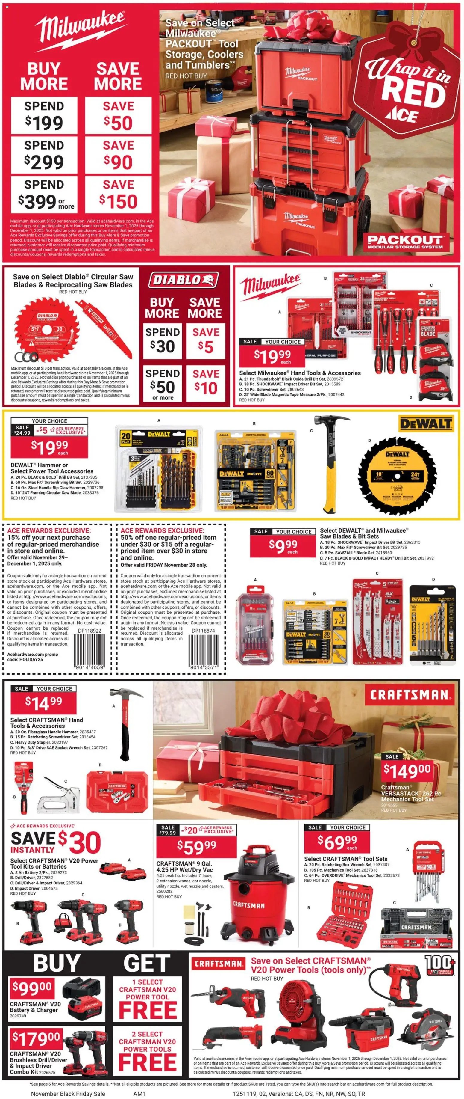 ACE Hardware offer from 11/01/2025 Black Friday