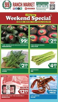 99 Ranch Market offer from 05/29/2026 99 Ranch Market Weekend Special