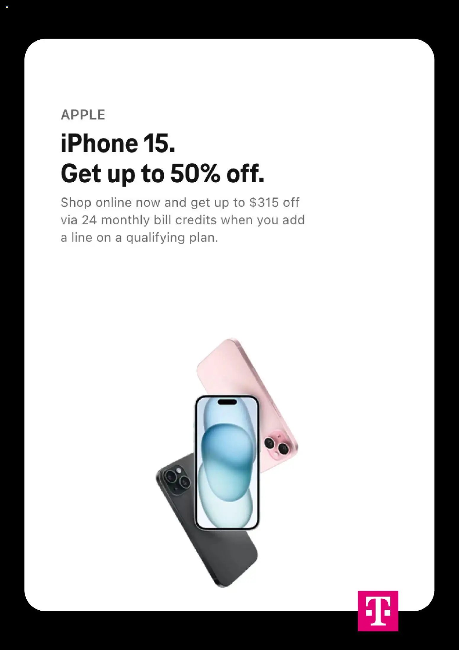 T-mobile offer from 11/30/2025 Cyber Monday