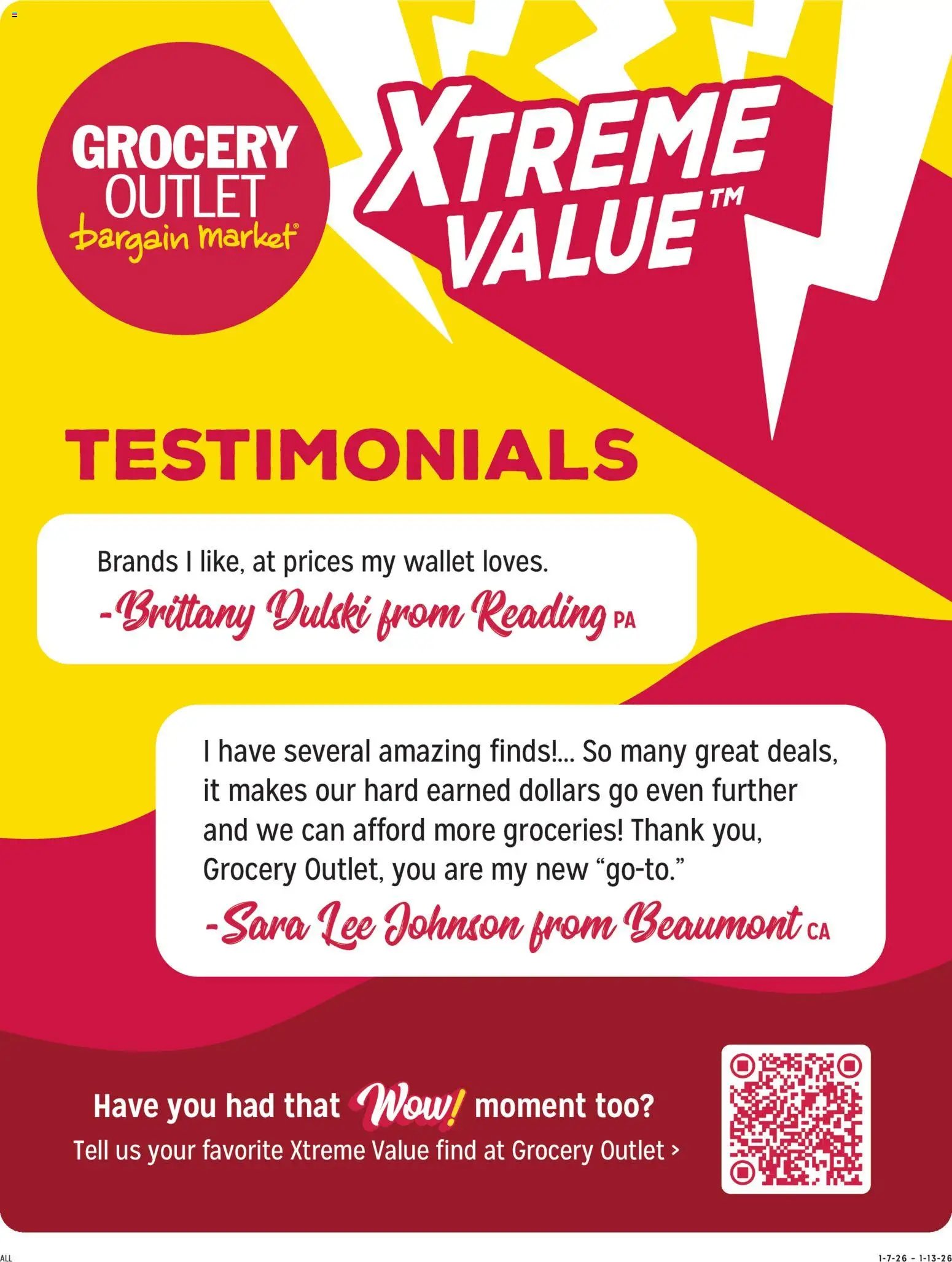 Grocery Outlet offer from 01/07/2026 Weekly Ad - PA