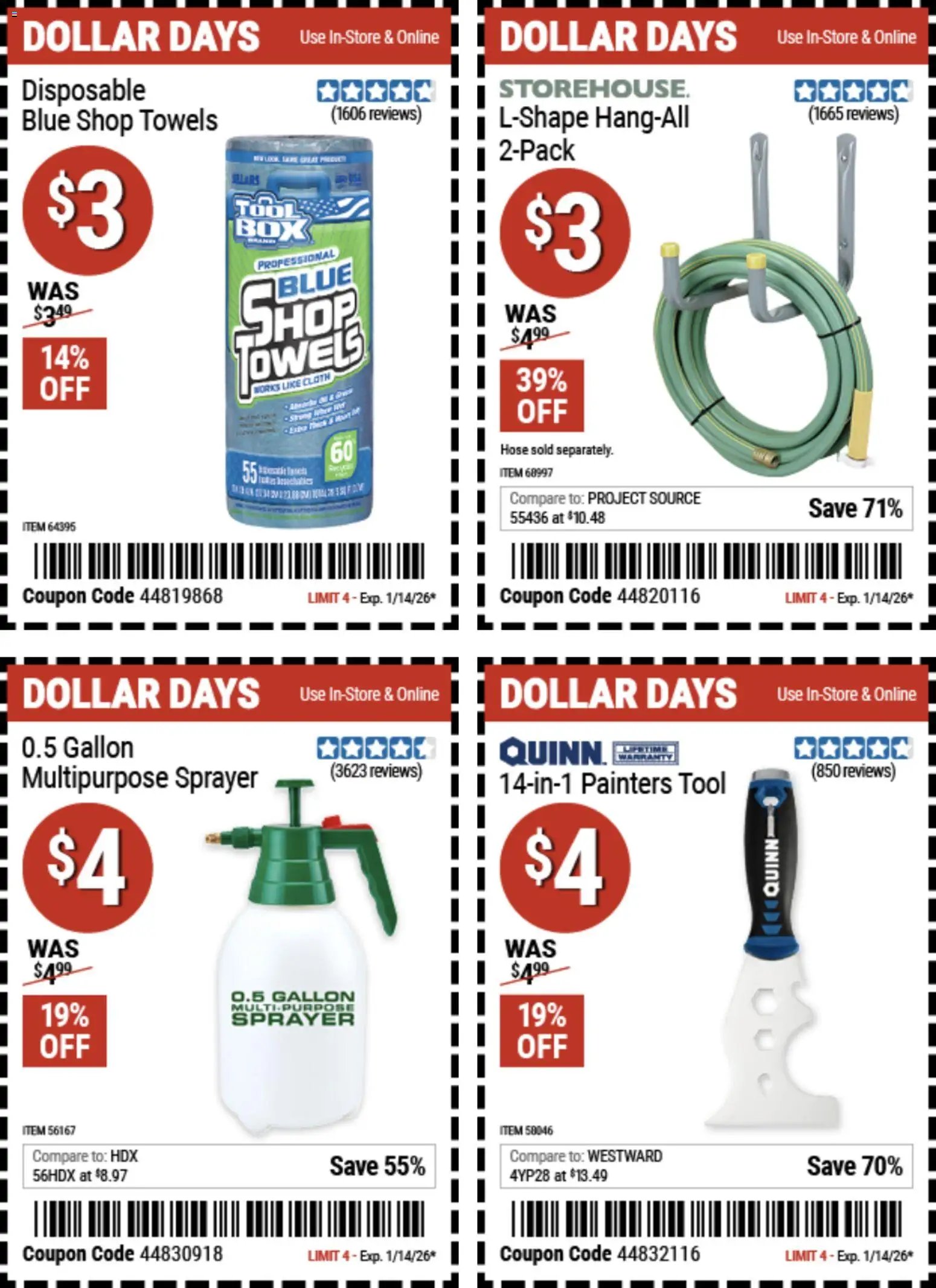 Harbor Freight offer from 01/01/2026 Dollar Days