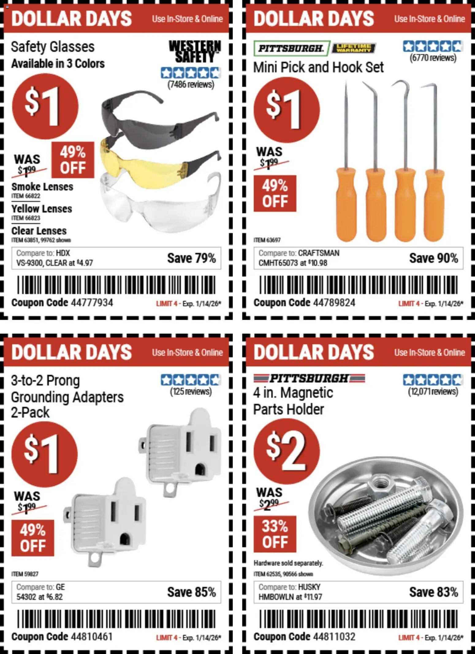 Harbor Freight offer from 01/01/2026 Dollar Days