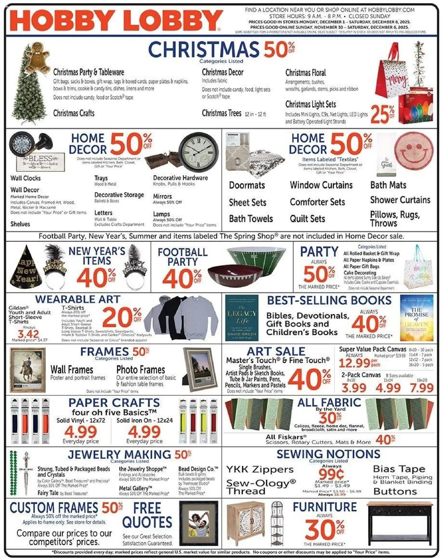 Hobby Lobby offer from 11/30/2025 Weekly Ad