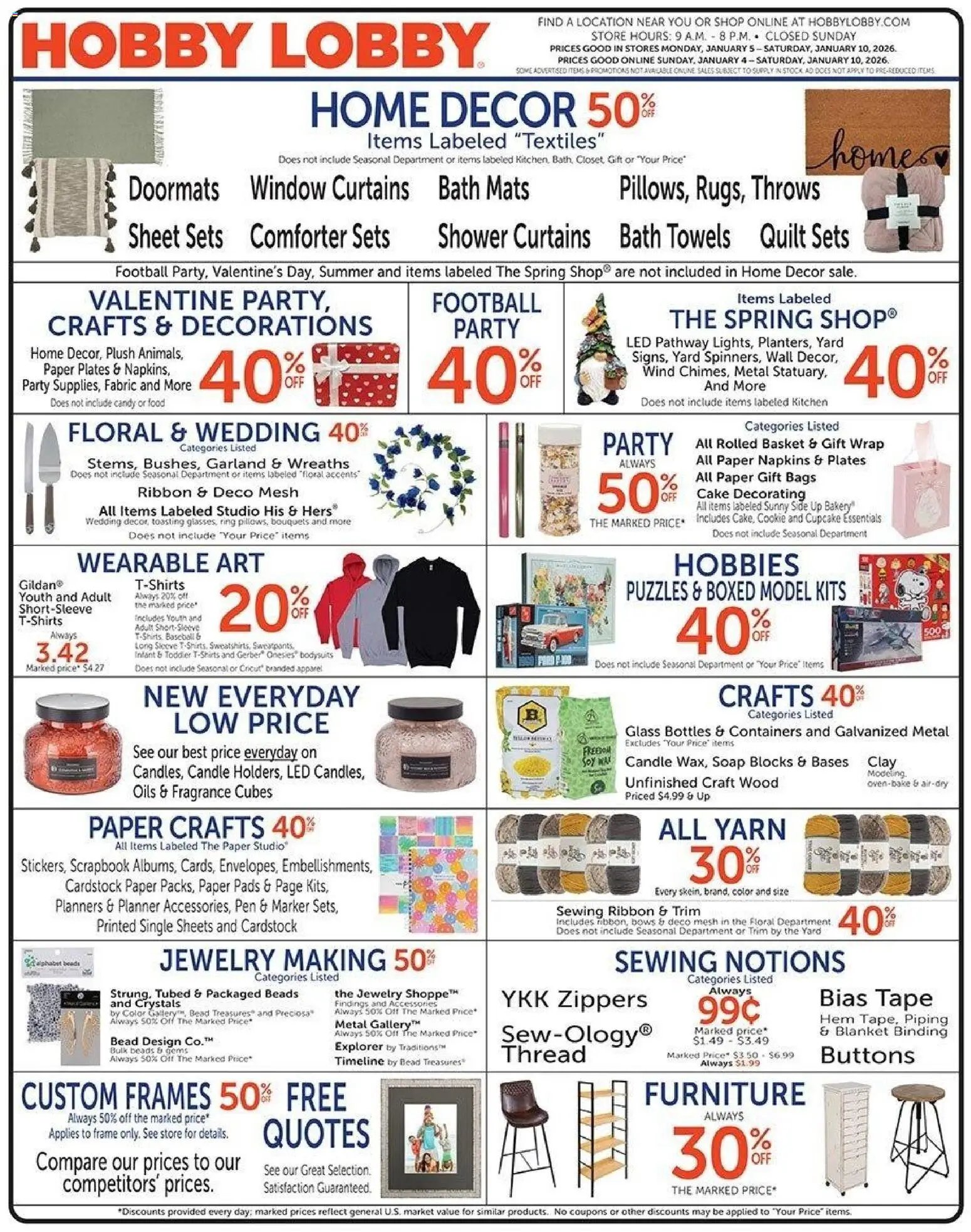 Hobby Lobby offer from 01/04/2026 Weekly Ad