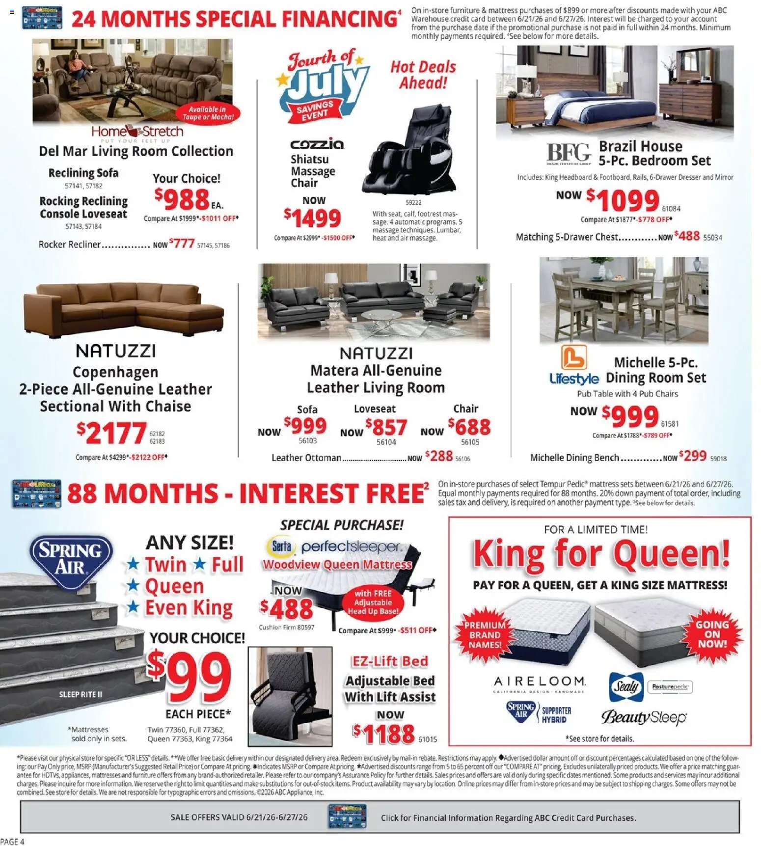 ABC Warehouse offer from 06/21/2026 ABC Warehouse Weekly Ad