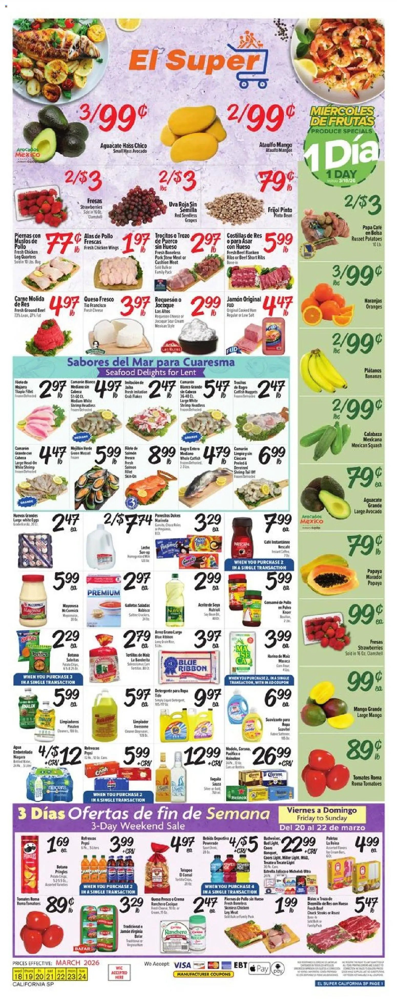 El Super offer from 03/18/2026 El Super Weekly Ad - CA