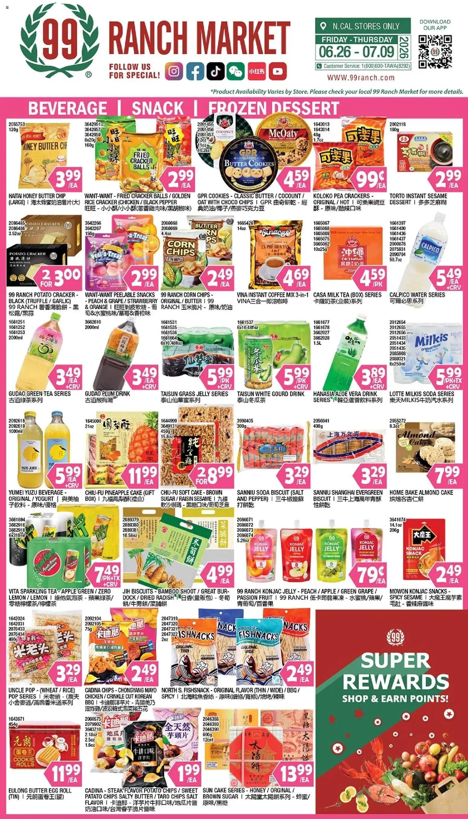 99 Ranch Market offer from 06/26/2026 99 Ranch Market Beverages | Snack | Frozen Dessert