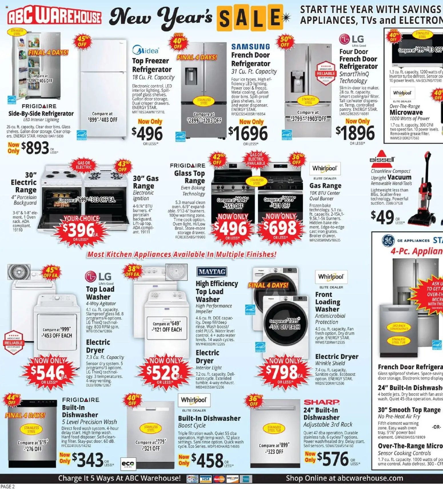 ABC Warehouse offer from 12/28/2025 Weekly Ad