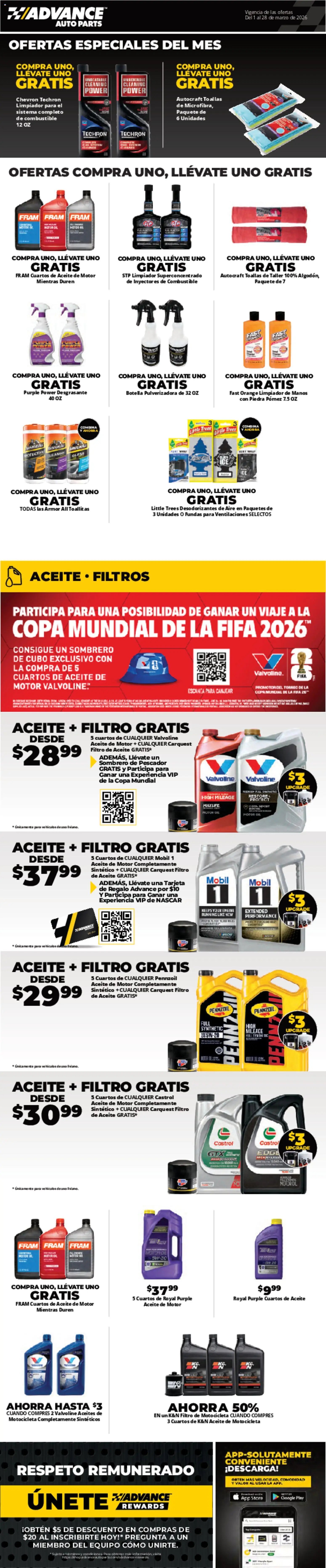 Advance Auto Parts offer from 02/01/2026 Advance Auto Parts Weekly Ad - Spanish