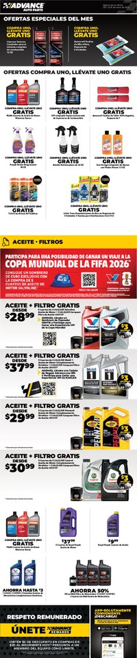 Advance Auto Parts offer from 02/01/2026 Advance Auto Parts Weekly Ad - Spanish