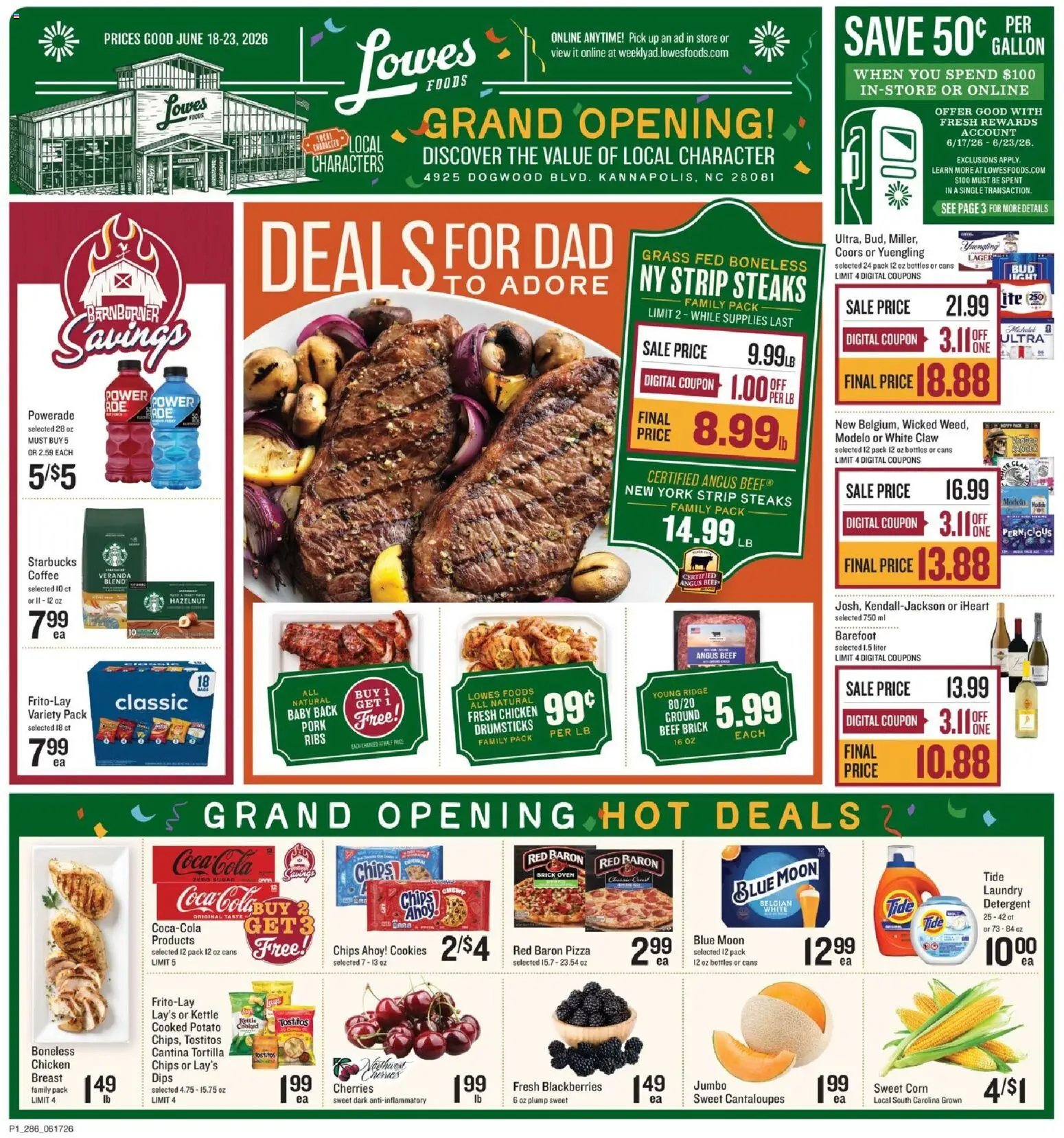 Lowes Foods offer from 06/17/2026 Lowes Foods Grand Opening