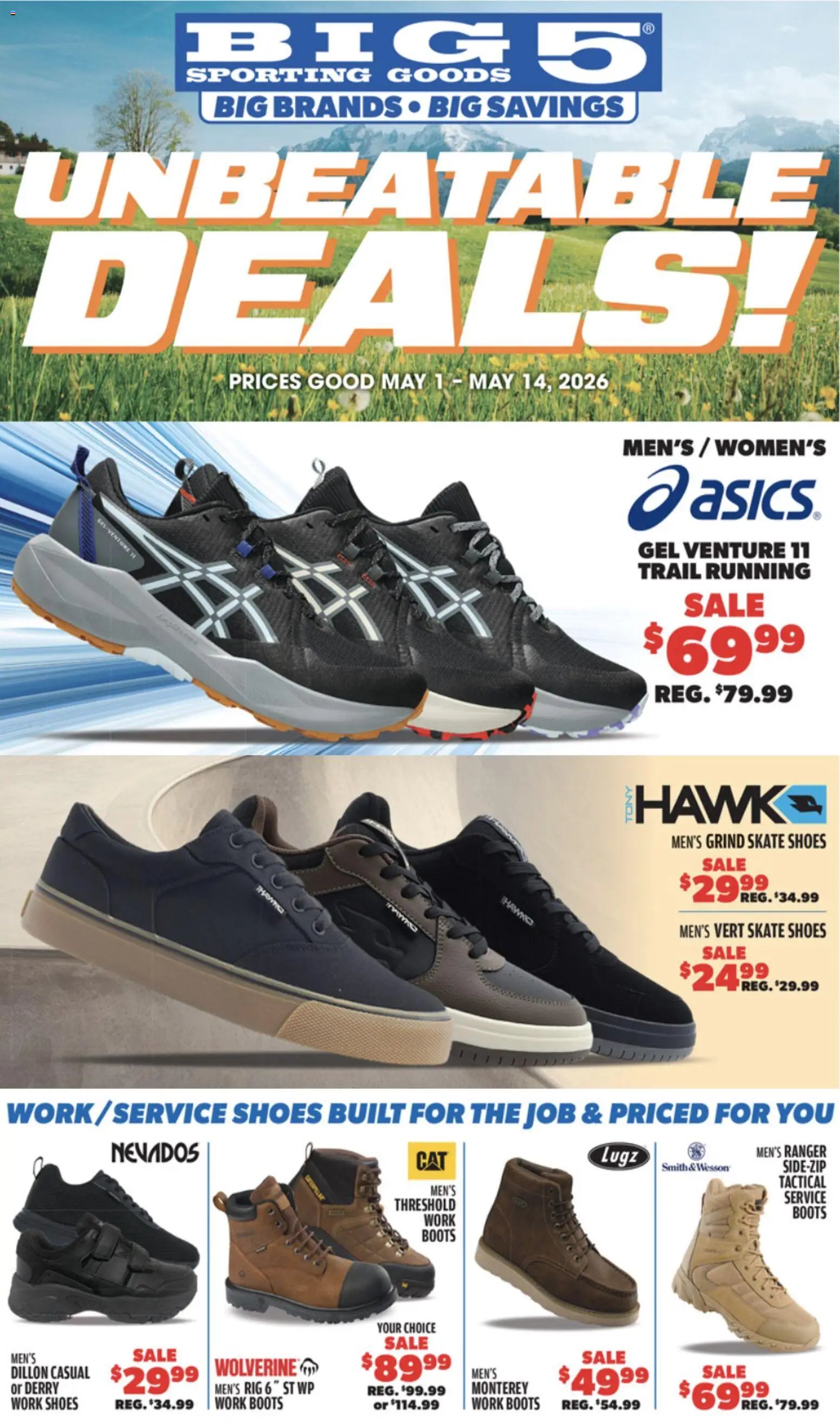 Big 5 Sporting Goods offer from 05/01/2026 Big 5 Sporting Goods Weekly Ad