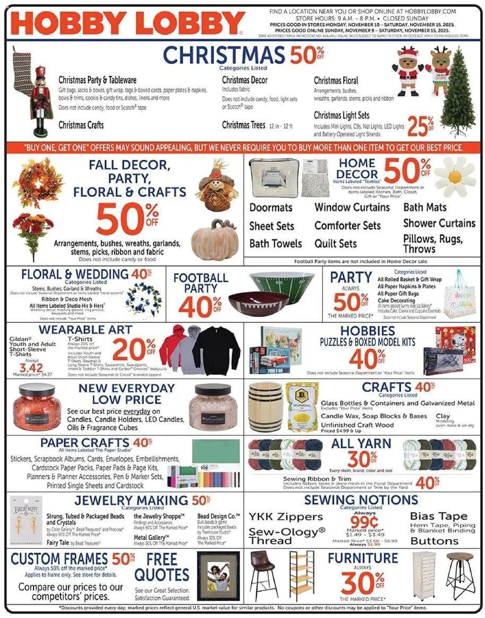Hobby Lobby offer from 11/09/2025 Weekly Ad