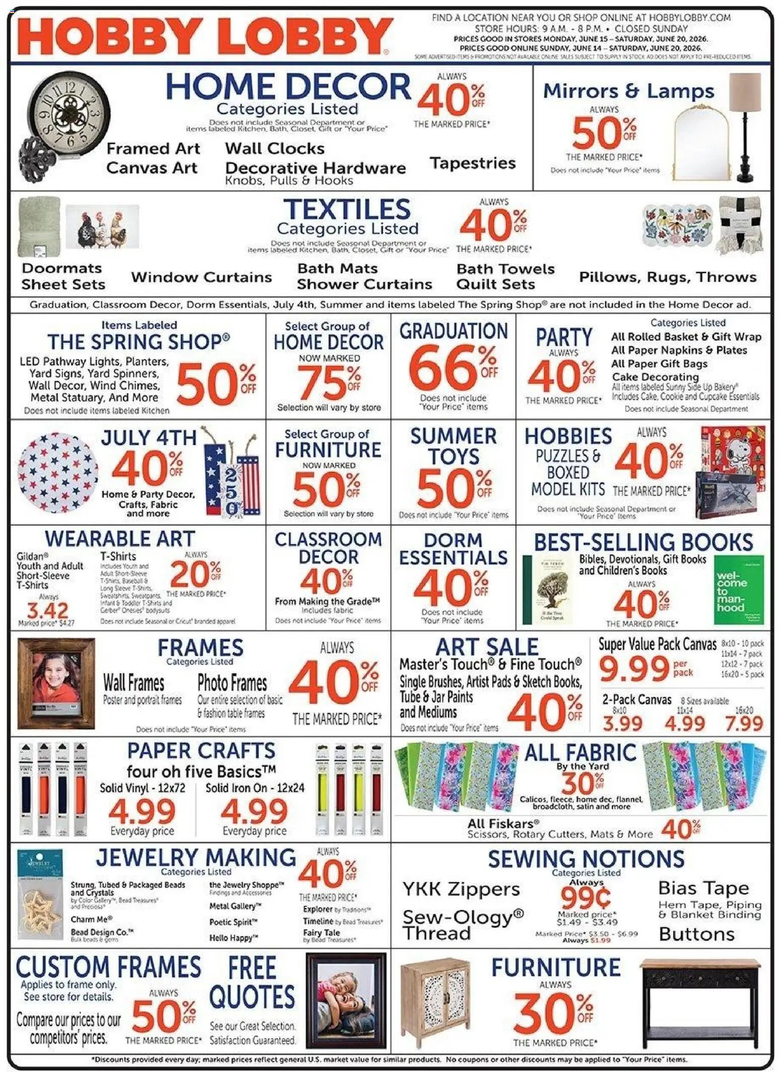 Hobby Lobby offer from 06/14/2026 Hobby Lobby Weekly Ad