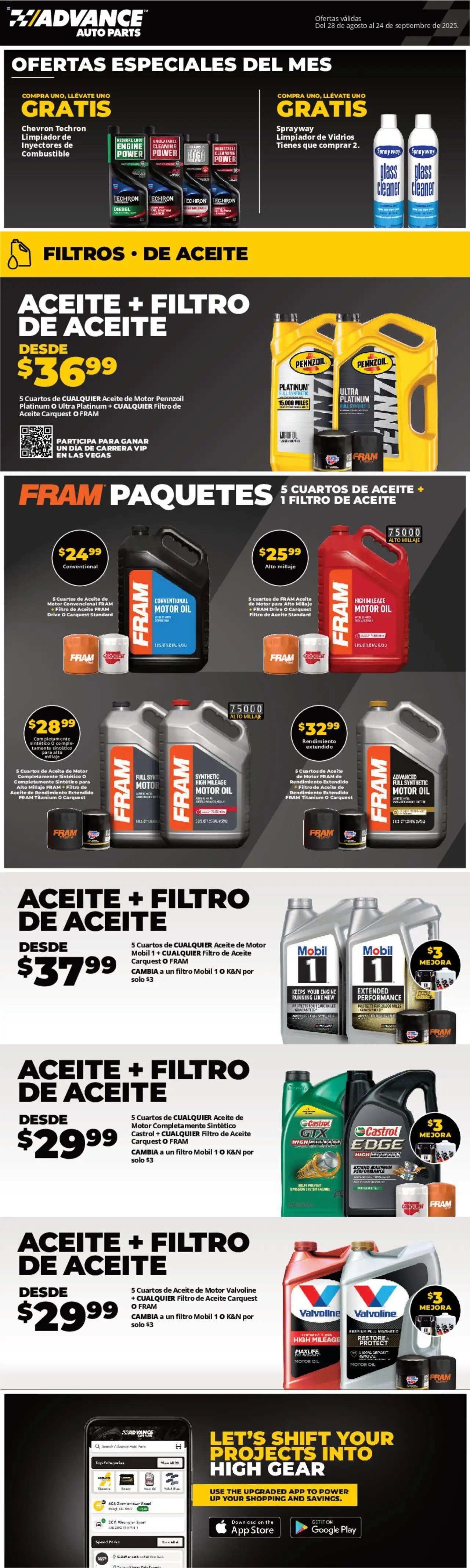 Advance Auto Parts offer from 08/28/2025 Sales Ad - Spanish (2025-08-28 - 2025-09-24) | 1