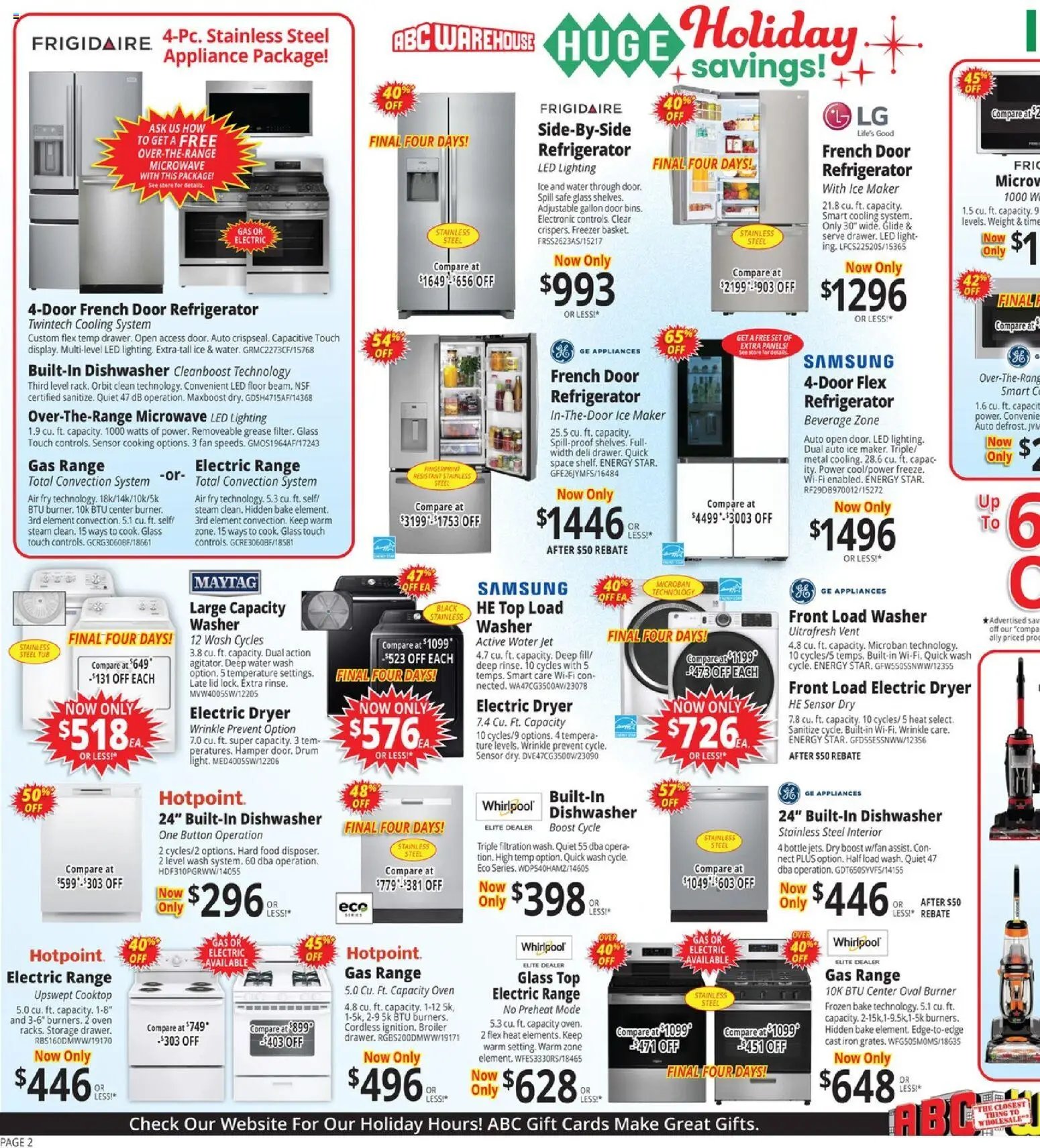 ABC Warehouse offer from 11/30/2025 Weekly Ad