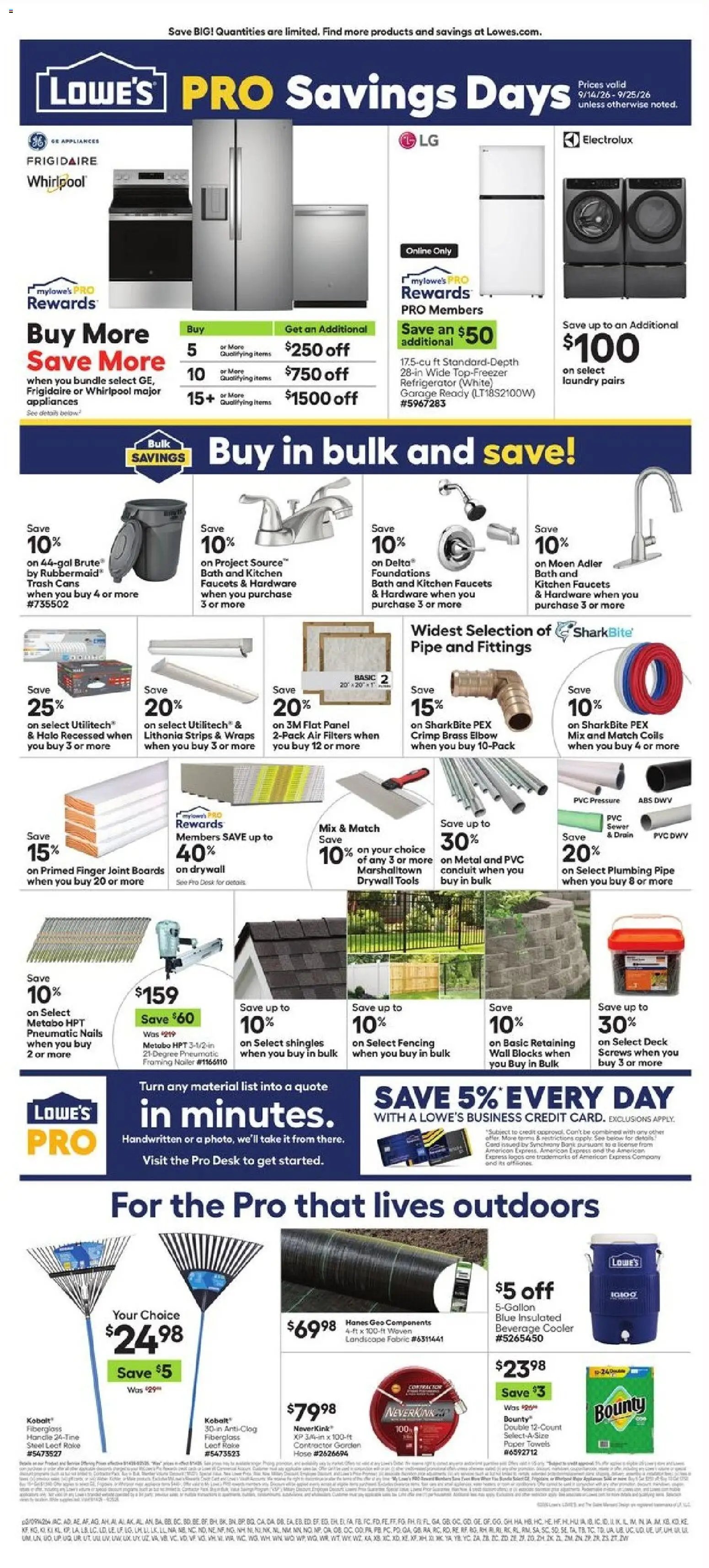 Lowe's offer from 09/14/2026 Lowe's Ad