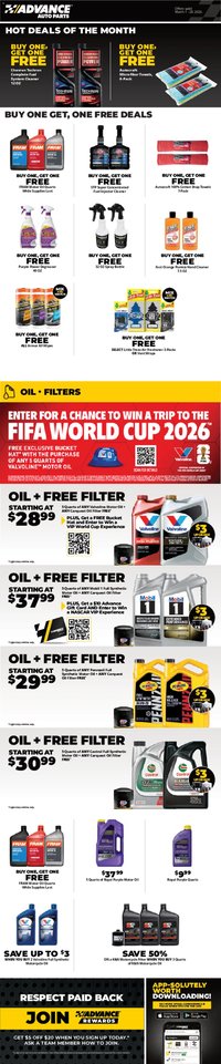 Advance Auto Parts offer from 03/01/2026 Advance Auto Parts Weekly Ad
