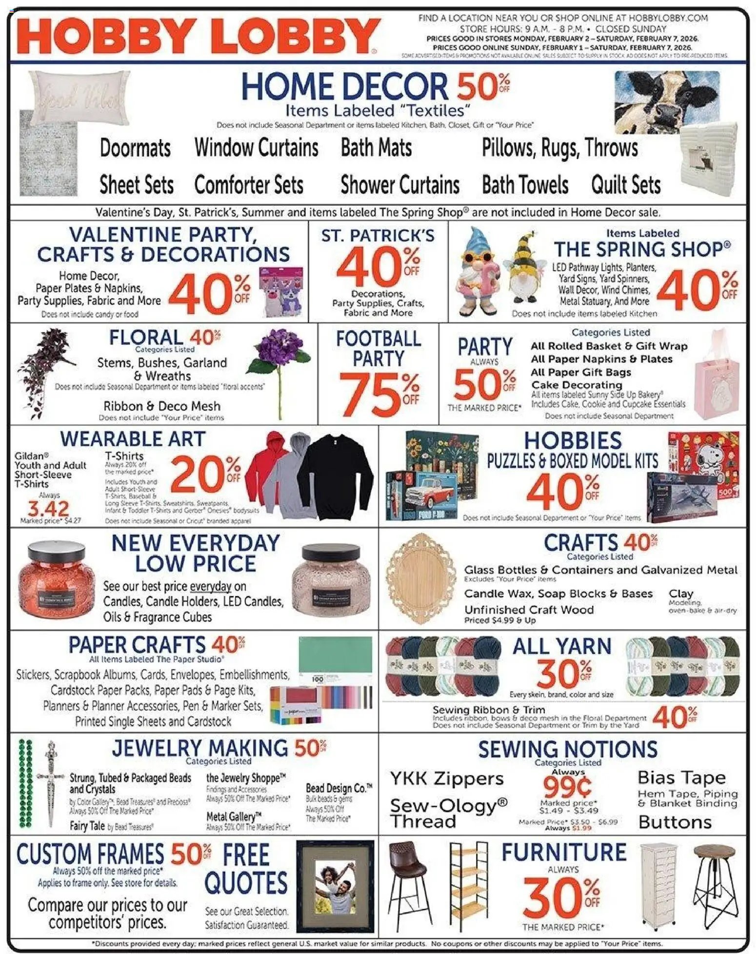 Hobby Lobby offer from 02/01/2026 Weekly Ad