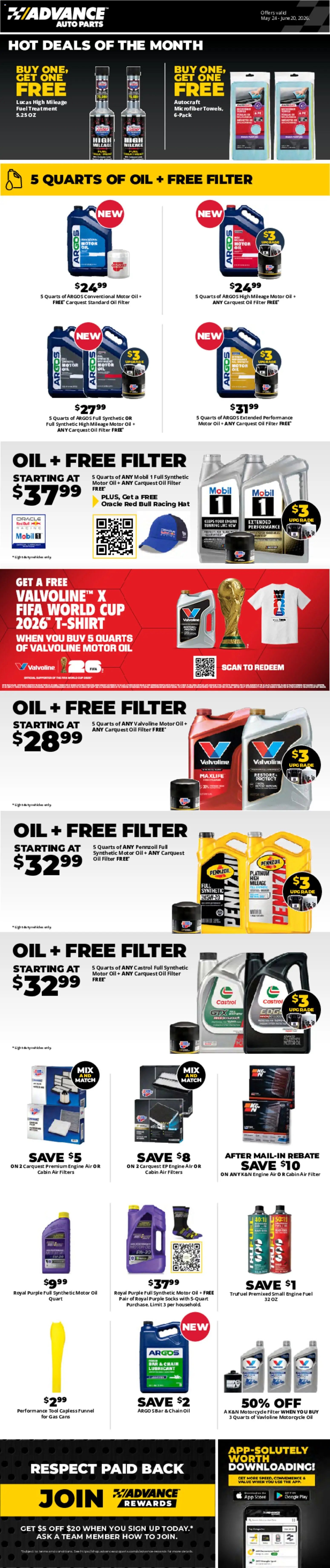Advance Auto Parts offer from 05/24/2026 Advance Auto Parts Weekly Ad