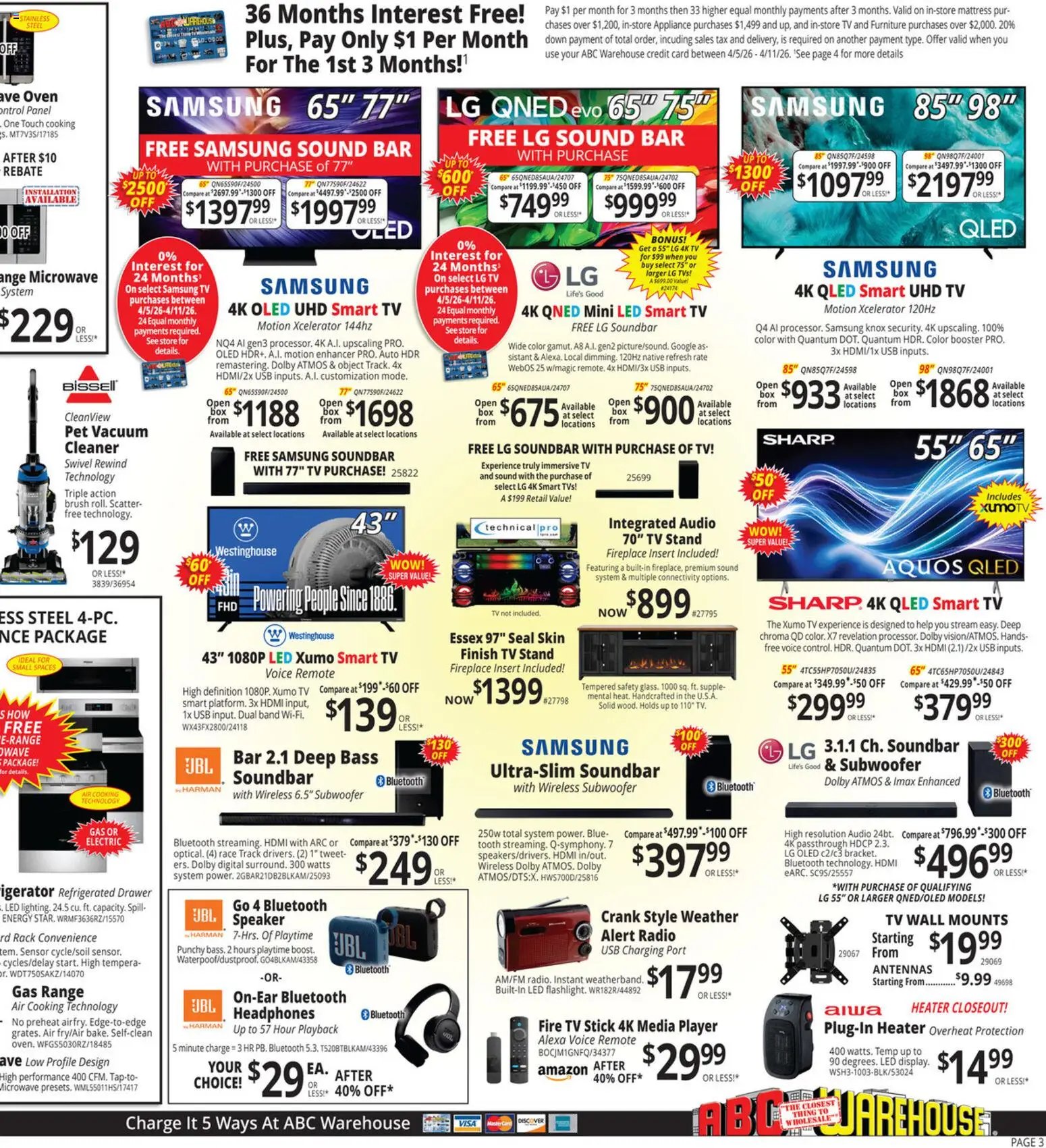 ABC Warehouse offer from 04/05/2026 ABC Warehouse Weekly Ad