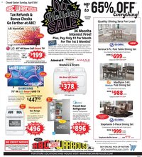 ABC Warehouse offer from 04/05/2026 ABC Warehouse Weekly Ad