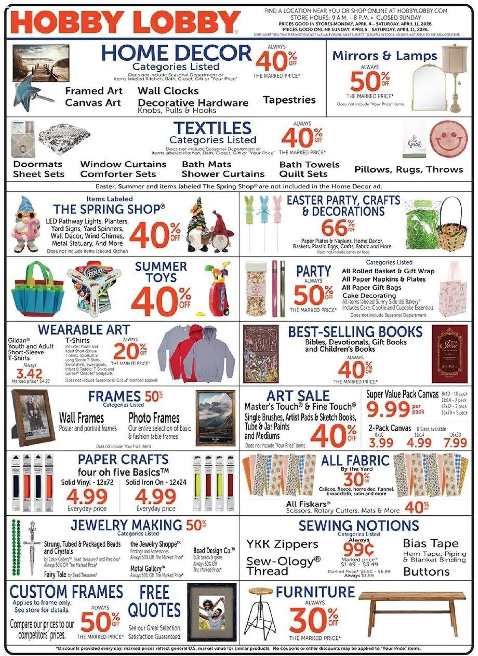 Hobby Lobby offer from 04/05/2026 Hobby Lobby Weekly Ad