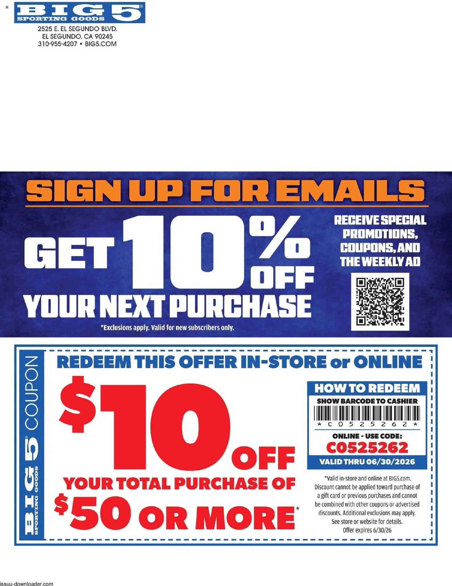 Big 5 Sporting Goods offer from 05/26/2026 Big 5 Sporting Goods Summer Catalog