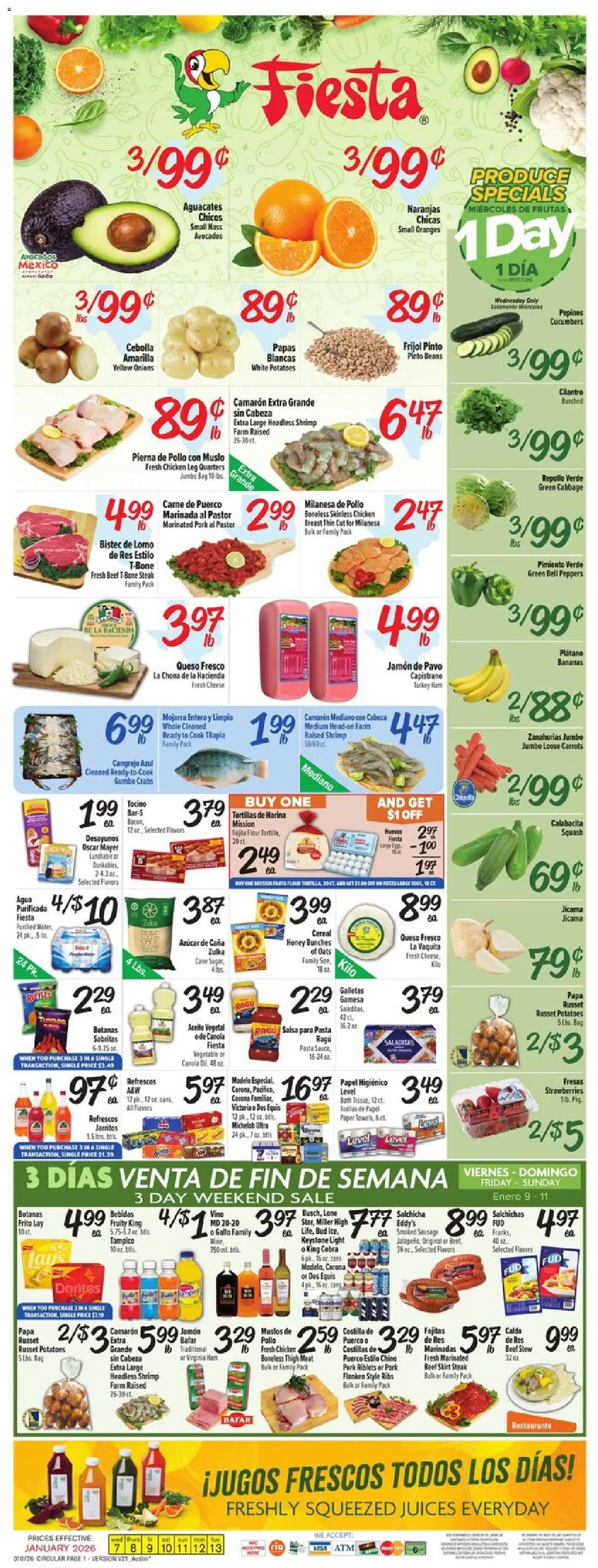 Fiesta Mart offer from 01/07/2026 Weekly Ad