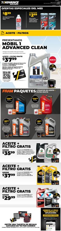 Advance Auto Parts offer from 01/04/2026 Weekly Ad - Spanish