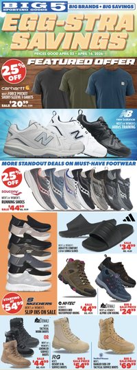 Big 5 Sporting Goods offer from 04/03/2026 Big 5 Sporting Goods Weekly Ad